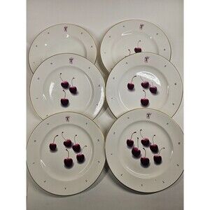 Prinknash Abbey Pottery England - Temptation Cherry Set of 6 Plates Vintage